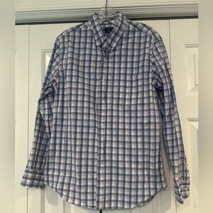 J. Crew Men's Casual Blue, White and Purple Slim Fit Plaid Shirt